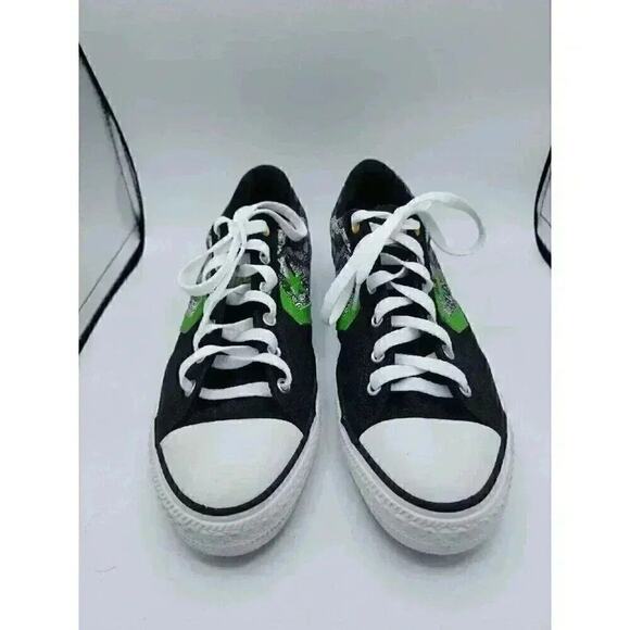 Converse Cons Graphic Print Mens Size 8.5 / Wmns 10.5 Black Green White 142992C
